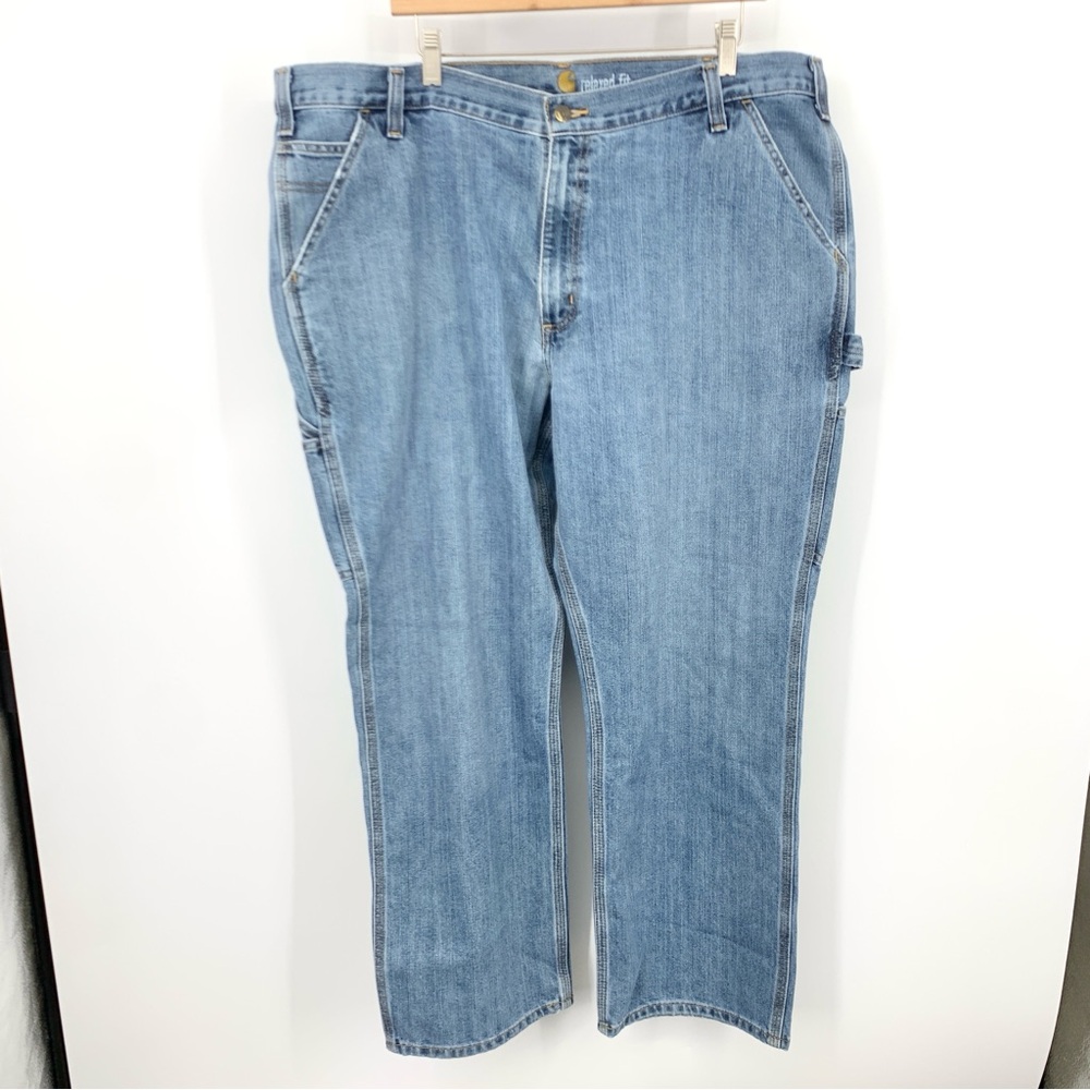 Carhartt Men Size‎ 42 x 30 Jeans Light Wash Pants Cotton Relaxed Straight Leg